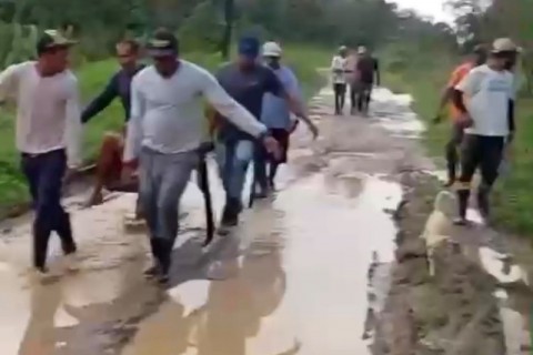 Homem em estado grave é levado em caixa de cacau após dificuldade de acesso do Samu na zona rural de Ilhéus