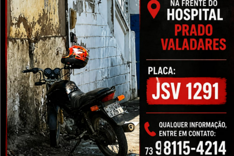 Motocicleta é furtada em frente ao Hospital Geral Prado Valadares, em Jequié